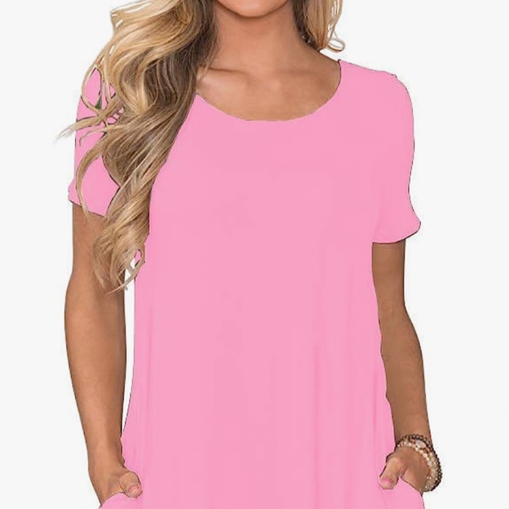 WNEEDU Women's Casual T-shirt Dress; New with Tags; Size L